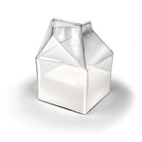 创意方型牛奶盒杯日用百货高硼硅玻璃水杯儿童个性水杯早餐咖啡杯